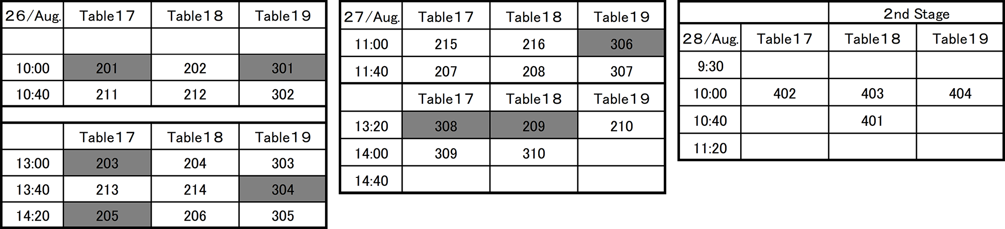 パラ卓球タイムテーブル